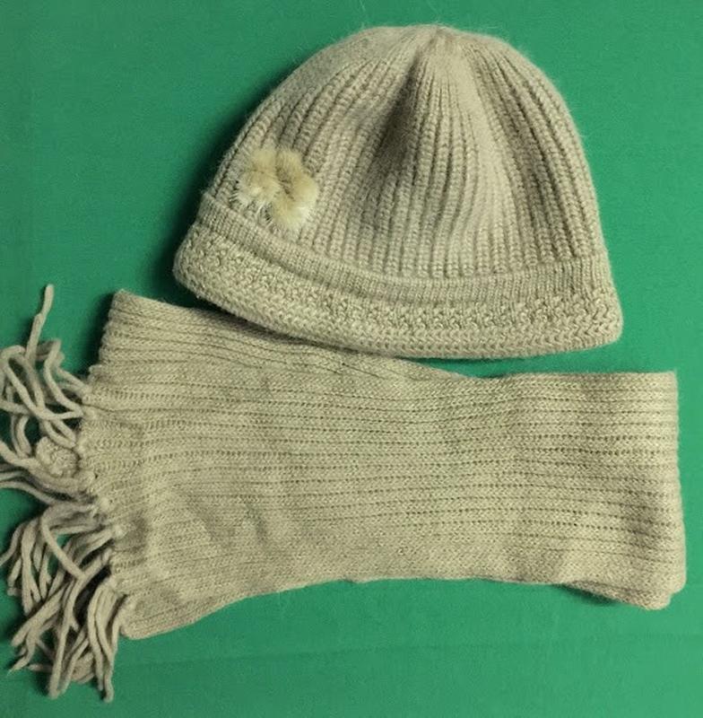 Зимний набор шапка с норкой + шарф