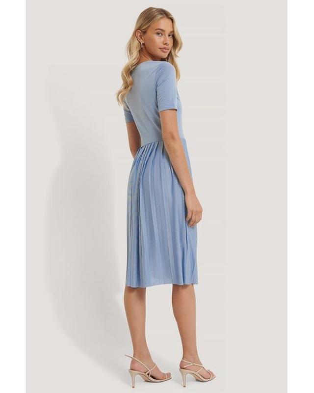 Голубое Платье Плиссе