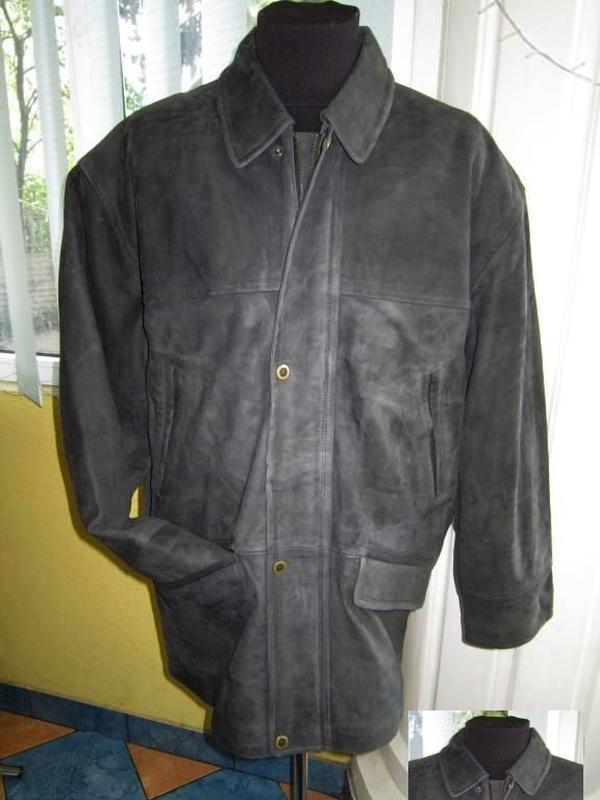 Большая утеплённая кожаная мужская куртка. нубук! лот 563