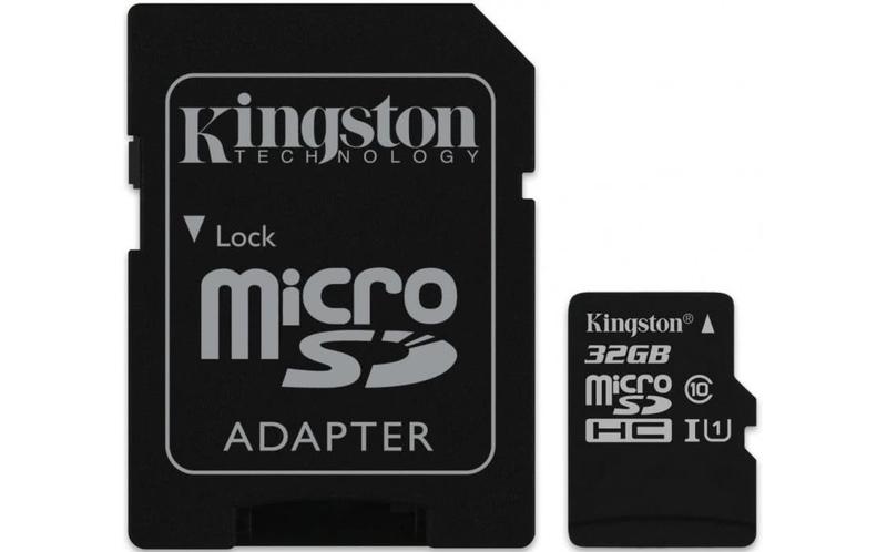 Карта памяти Kingston MicroSD 32Gb Class 10 UHS-I (80 Mb/s) с SD адаптером 3