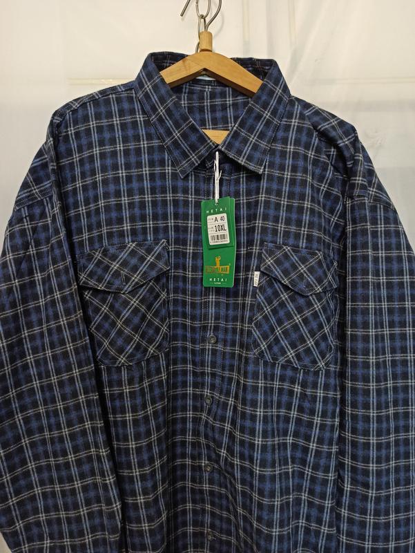 Мужская рубашка в клетку большого размера батал фланель байка ...