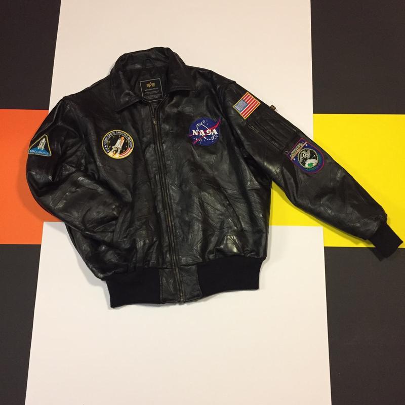 nasa leather bomber jacket