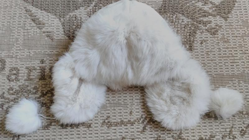 Зимняя шапка-ушанка с мехом кролика