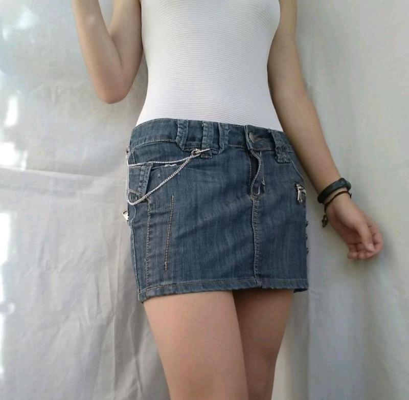 Мини юбка джинсовая