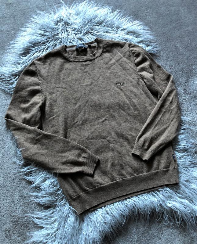 Шикарный шерстяной свитер джемпер пуловер hugo boss оригинал