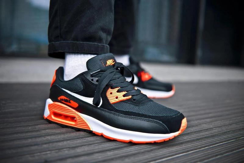 nike air max 90 orange and black