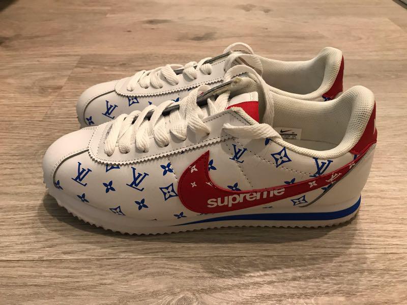 Nike cortez x shop supreme x louis vuitton