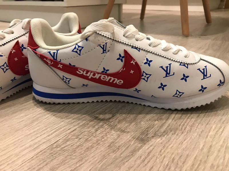 Nike cortez x clearance supreme x louis vuitton