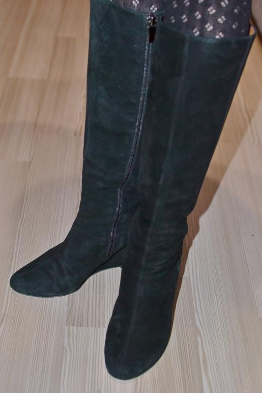 Мягкие модельные женские кожаные, замшевые сапожки 37-38р.
