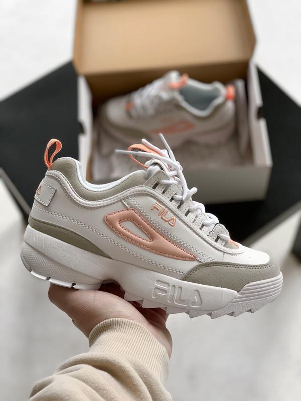 fila disruptor 2 grey and pink