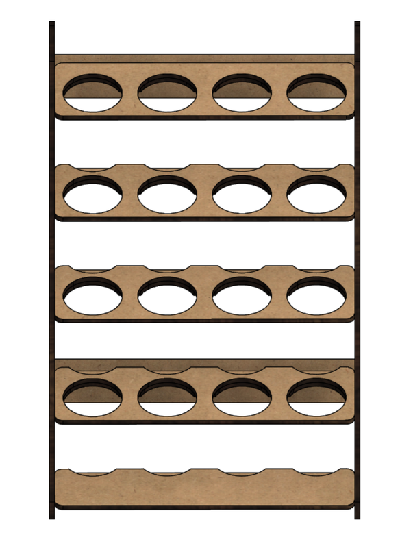 Подставка (полочка) для балончиков с краской 16шт место для хране