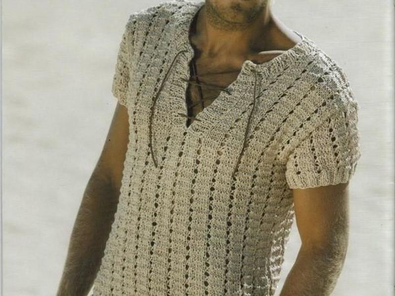 мужская вязаная рубашка. вязаная майка мужская. мужские вязаные туники. мужская рубашка крючком. вязаные мужские футболки крючком.