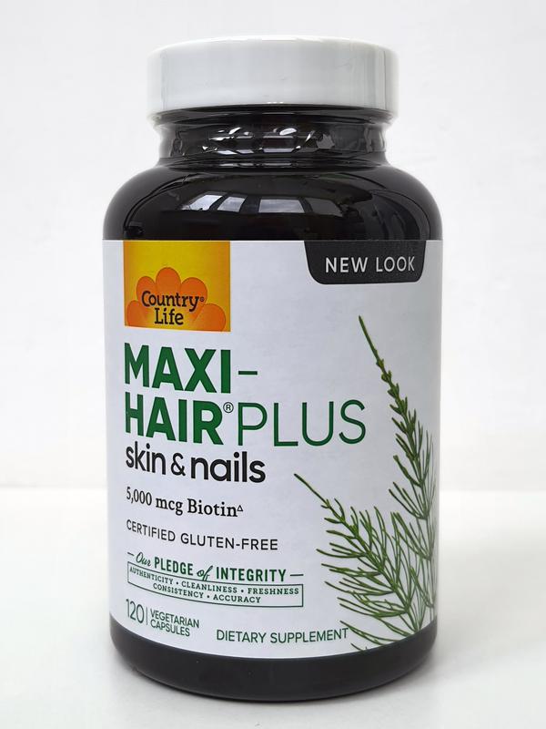 Country Life Maxi Hair Plus с 5000 мкг биотина и ПАБК, 120 капсул - 790 ...
