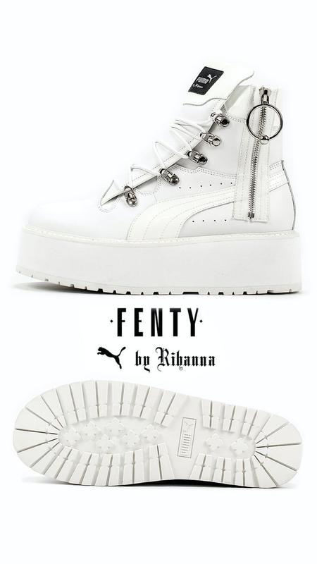 fenty puma white platform boots