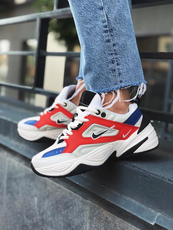 nike m2k tekno white red blue