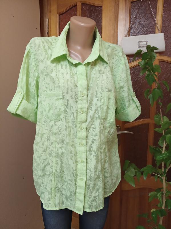 Женская рубашка блуза салатовая р.xl/50