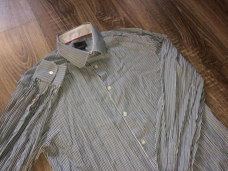 Рубашка в полоску полосатая h&m premium cotton