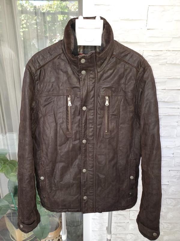 Мужская кожаная куртка g300 collection (blackout)