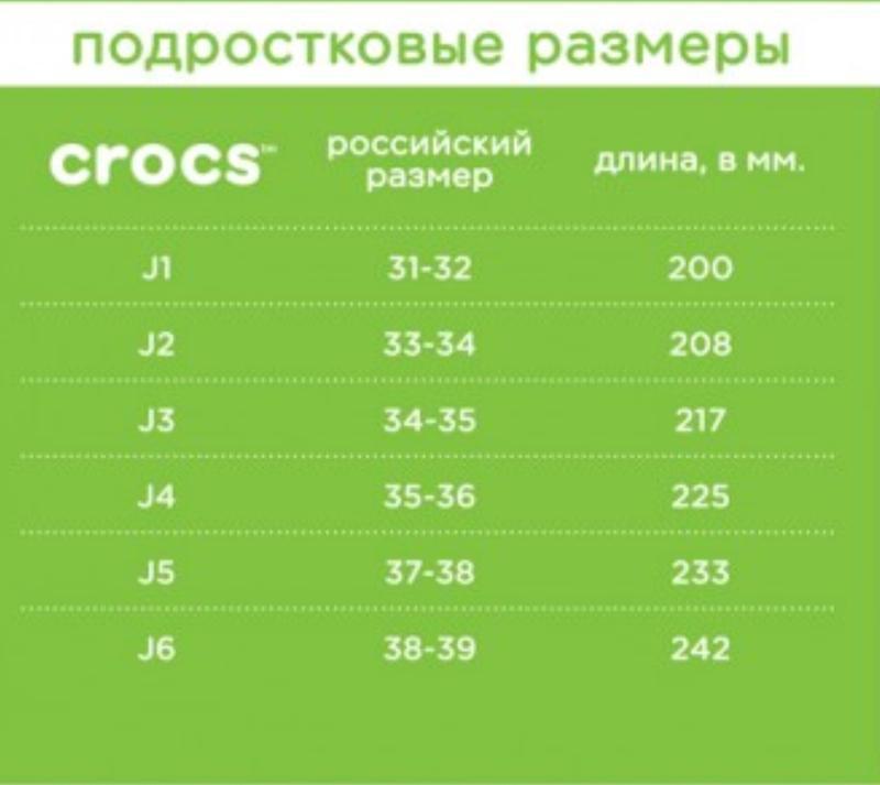 Crocs Интернет Магазин Размерная Сетка