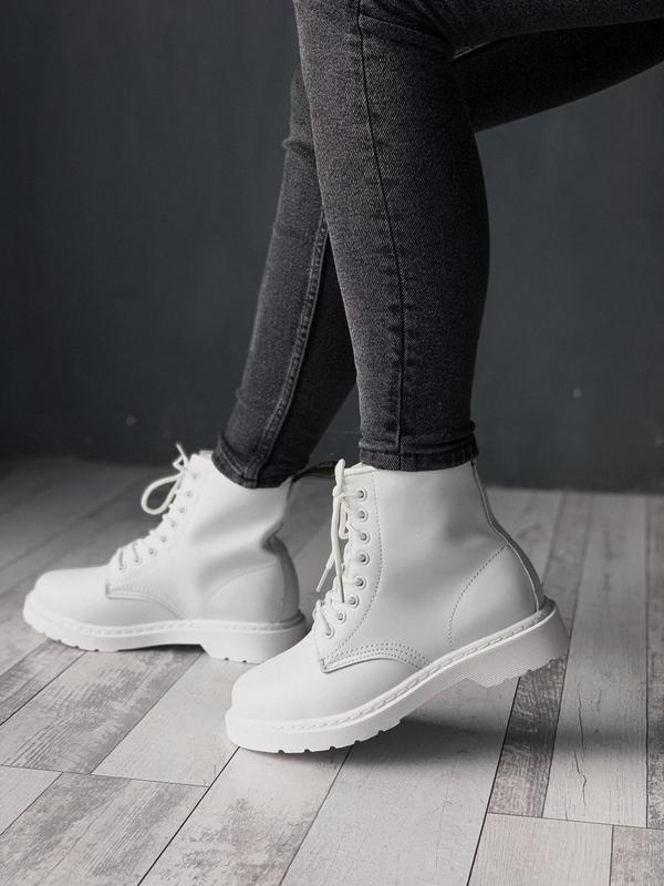 doc martens white mono