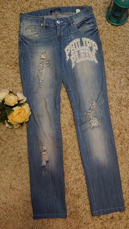 Женские летние джинсы с нашивками порватостями рваные philipp ...