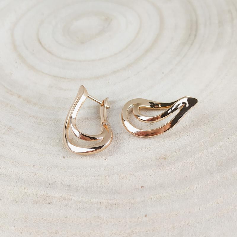 бижутерия из медицинского сплава под золото. серьги из медицинского золота. серьги позолоченные hwet091. мед сплав скрги хепинн. серьги xuping 3169.