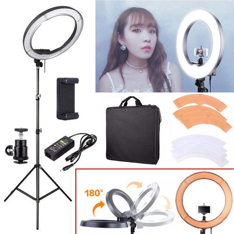 Кольцевой свет, кольцевая LED лампа RL-18 55Вт 48см, стойка 185см ...