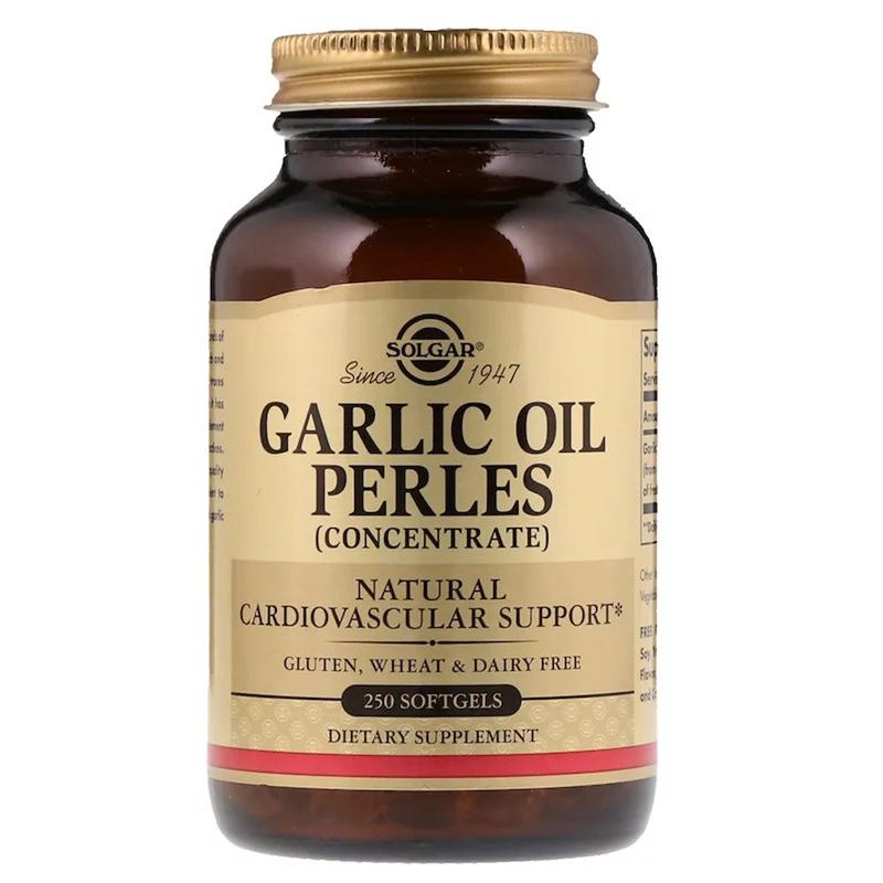 Чесночное масло, Garlic Oil Perles Concentrate, Solgar, 250 ге...