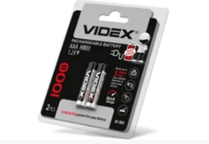 Аккумуляторные батарейки Videx AAA LR3 1000Mh