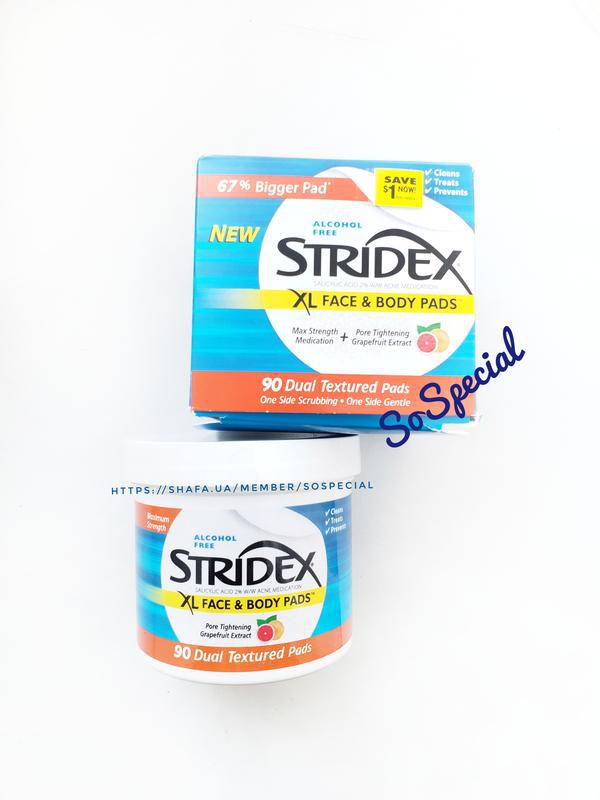 Новинка! stridex xl face and body pads диски против акне и пры... цена