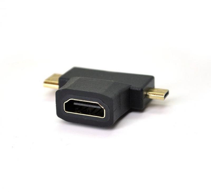 Переходник mini HDMI папа -micro HDMI папа -HDMI мама: цена 45 грн ...