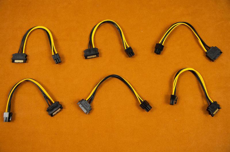 Кабель переходник для питания видеокарт SATA - 6 PIN - купить недорого ...