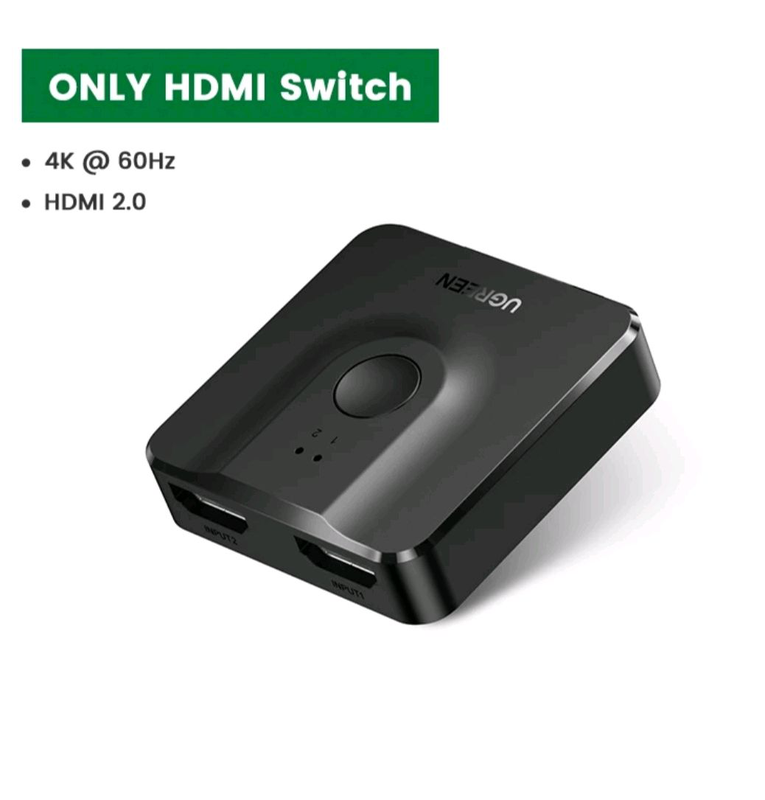 Ugreen HDMI 2.0, 4К Сплиттер Переключатель 60Hz Двунаправленный