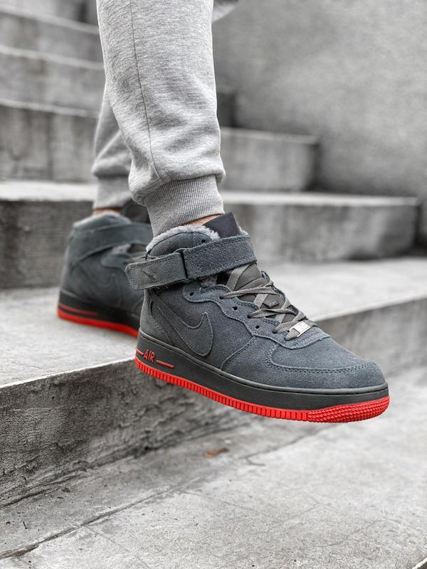 nike air force grey and red