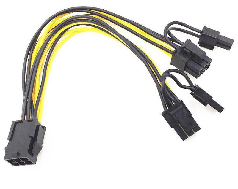 Переходник 6pin ->2x8pin (6+2) PCI-E GPU переходник видеокарты...: цена ...