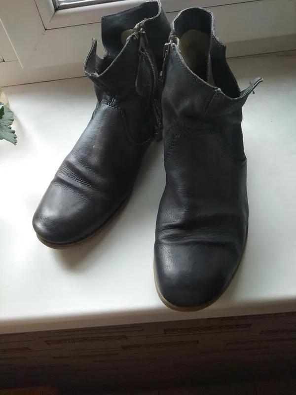 Стильные кожаные полусапожки ботинки демисезон, размер 41