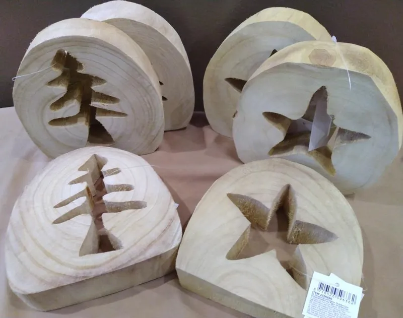 Стильный деревянный декор из сруба Елка, Звезда Нидерланды