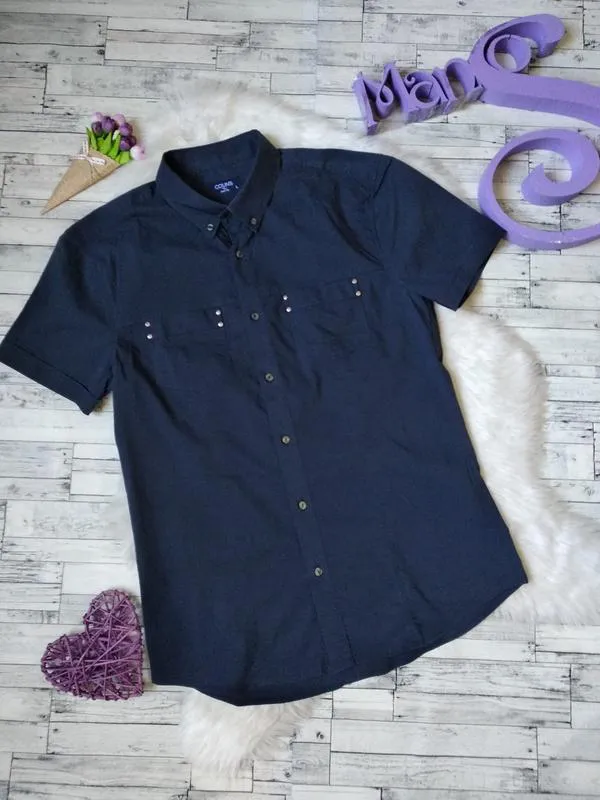 Рубашка шведка colins мужская синяя