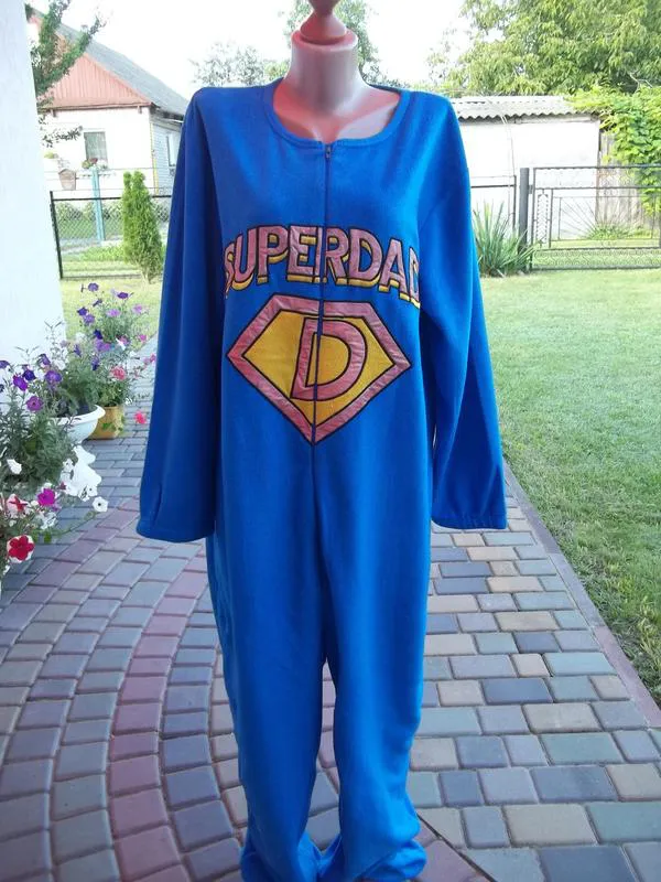 ( 50 / 52 р ) superman мужская пижама кигуруми флисовый комбин...