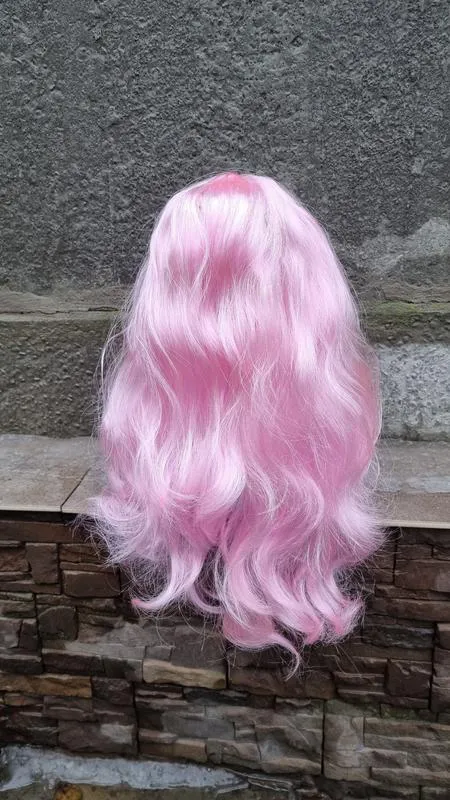 Нежно розовый парик 60см