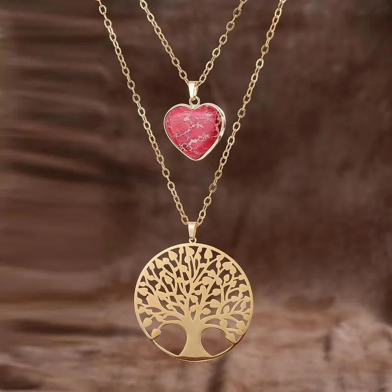 Ожерелье с кулоном «дерево жизни». императорская яшма.