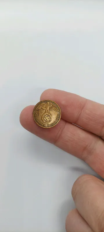 Монета 10 рейхспфенингов Германия 1938