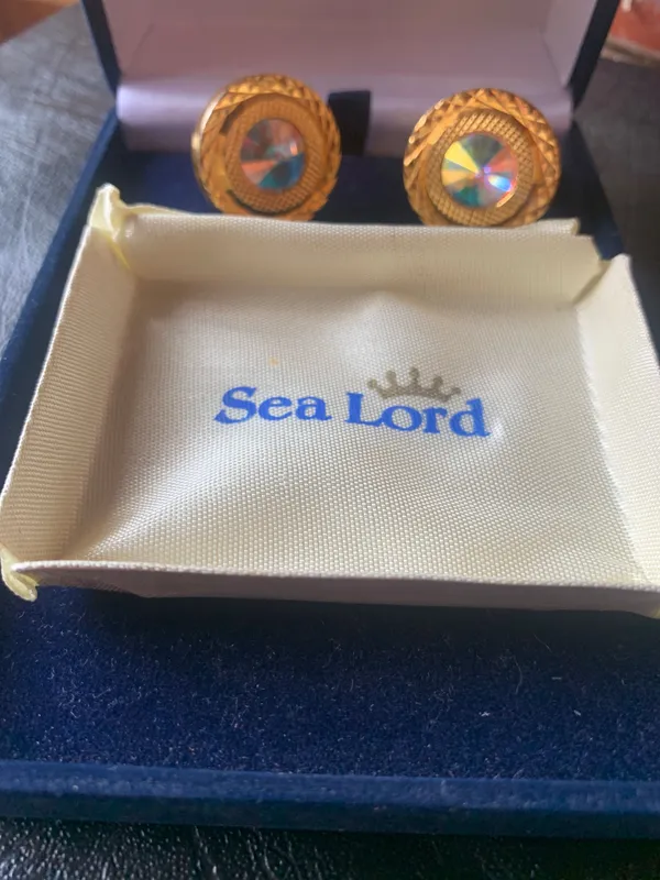 Винтажные запонки Sea Lord с позолотой