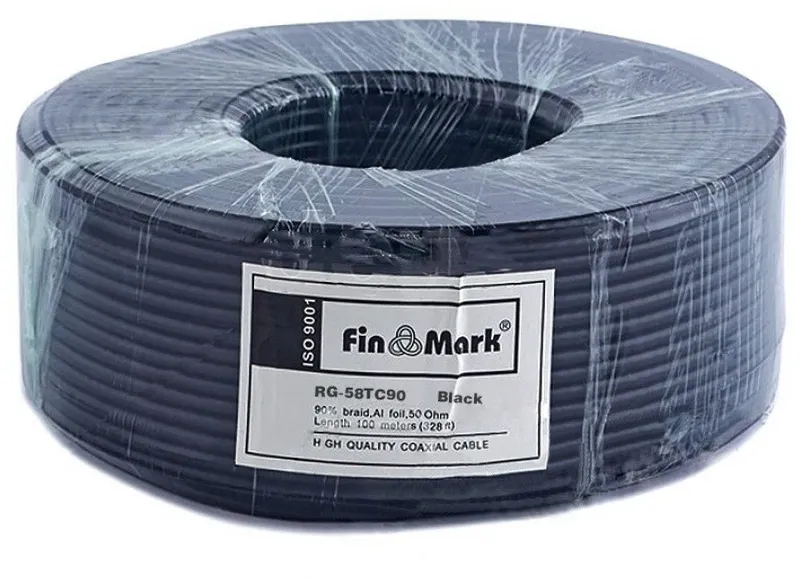 Коаксіальный кабель 50 Ом FinMark RG-58TC90 (багатожильний, 10...