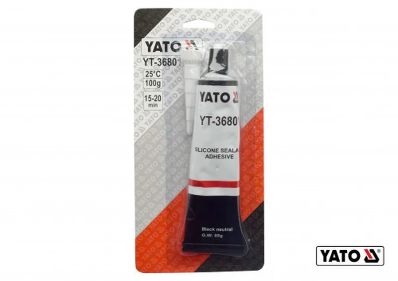 Клей-герметик силиконовый термо- и маслостойкий YATO черный, в...