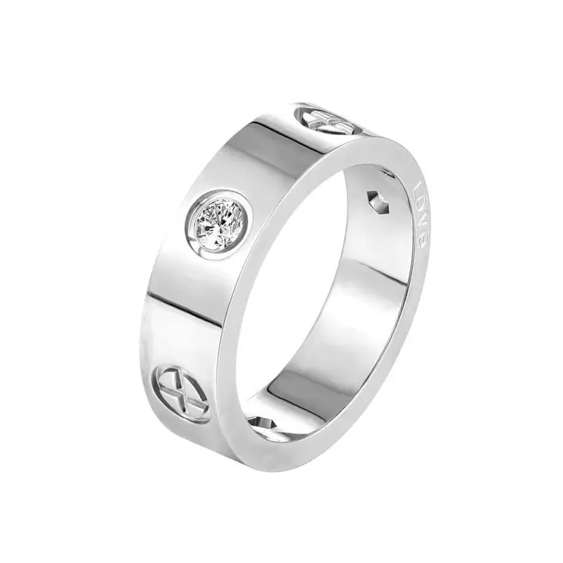 Кольцо женское Love с камнями бижутерия 19 Серебристое ( код: ...