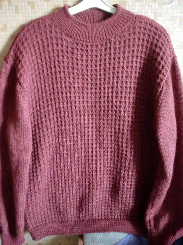 Вязаный мужской шерстяной свитер джемпер ручная работа