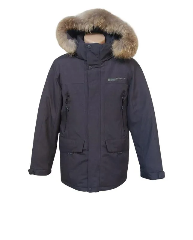 Мужская зимняя куртка парка аляска omgalikc с натуральной опушкой