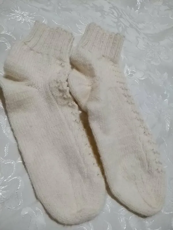 Вязаные носки, молочного цвета 36 размер