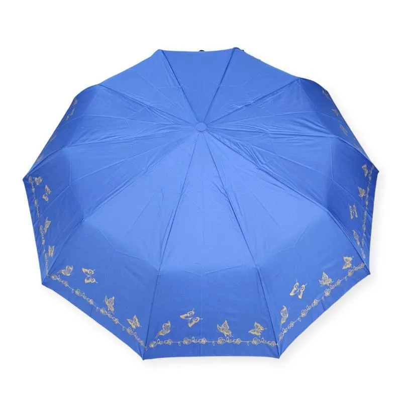 Женский зонт полуавтомат на 10 спиц синий